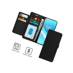 Black Rfid Blocking Pu Leather Wallet Credit Card Phone Case For Oneplus 9 Pro