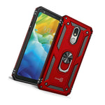 For Lg Stylo 5 5 5V 5X Case Ring Magnetic Metal Plate Red Phone Cover