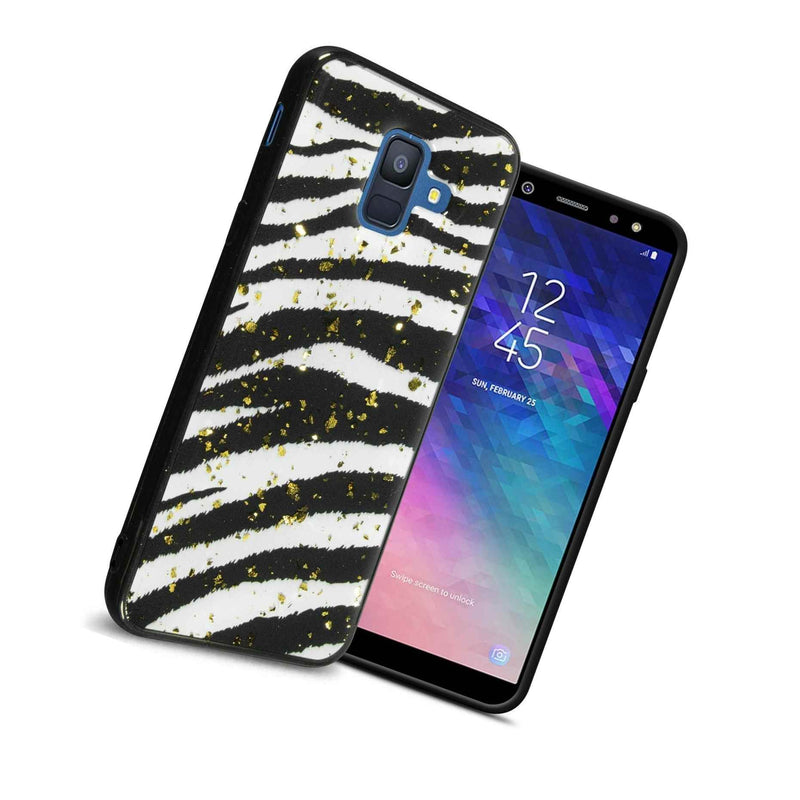 Zebra Print Cover Glitter Animal Skin Tpu Phone Case For Samsung Galaxy A6 2018