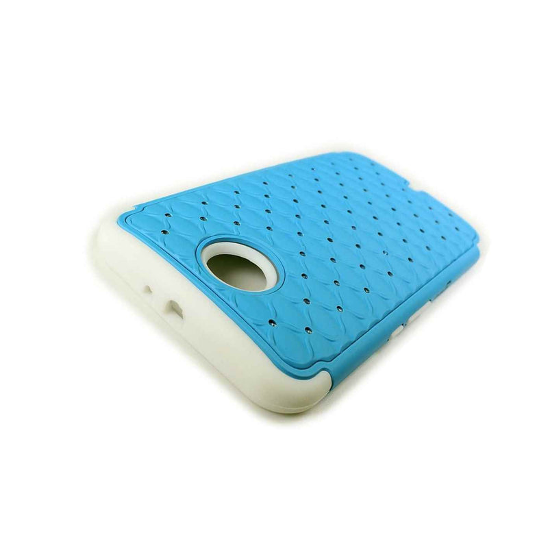 Coveron For Motorola Google Nexus 6 Case Diamond Hard Light Blue White Cover