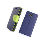 Coveron For Samsung Galaxy Alpha Wallet Case Navy Green Phone Pouch Cover