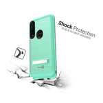 For Motorola Moto G Power 2020 Case Magnetic Kickstand Mint Teal Phone Cover