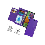 Purple Rfid Pu Leather Wallet Card Cover Phone Case For Samsung Galaxy A90 5G