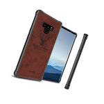 Brown Fabric Cloth Design Slim Fit Phone Cover Case For Samsung Galaxy Note 9