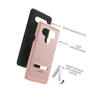 For Lg Stylo 6 Case Magnetic Metal Kickstand Shockproof Rose Gold Phone Cover