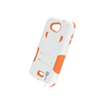 For Kyocera Hydro Wave Case Neon Orange White Rugged Tough Hybrid Phone Cover