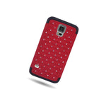 Red Black Diamond Studded Case For Samsung Galaxy S5