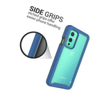 Navy Blue Trim Shockproof Heavy Duty Clear Cover Hard Phone Case For Oneplus 9