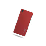 For Sony Xperia Z3 Hard Case Slim Matte Snap On Back Phone Cover Scarlet Red
