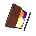 Brown Fabric Cloth Design Hard Slim Fit Phone Cover Case For Apple Iphone Xs Max