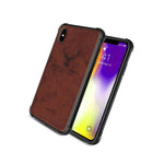 Brown Fabric Cloth Design Hard Slim Fit Phone Cover Case For Apple Iphone Xs Max