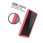 Pink Trim Clear Cover Full Body Heavy Duty Phone Case For Motorola Moto Edge