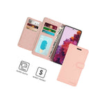 Rose Gold Rfid Pu Leather Cover Phone Case For Samsung Galaxy S21 Ultra 5G