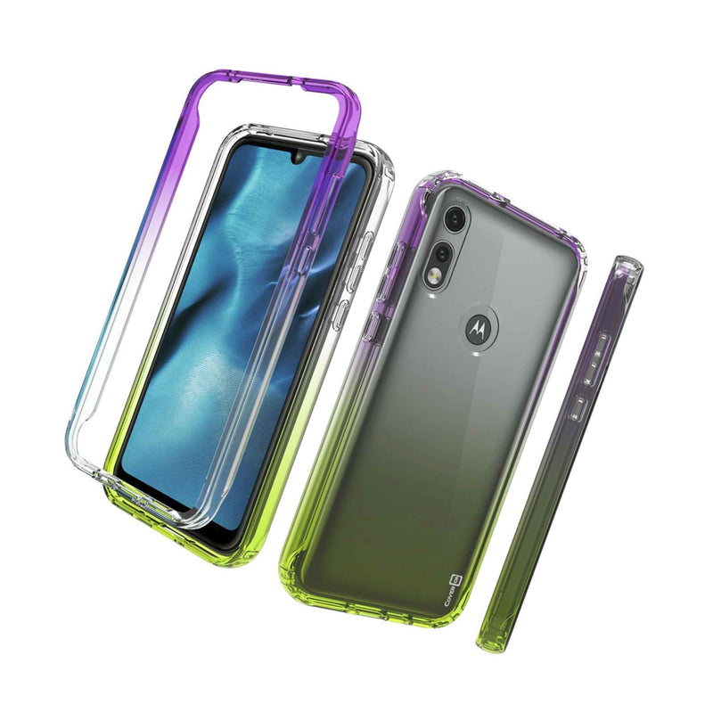 Purple Yellow Hard Case For Motorola Moto E 2020 Full Body Colorful Phone Cover