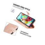 Rose Gold Rfid Pu Leather Wallet Card Cover Phone Case For Samsung Galaxy A71 5G