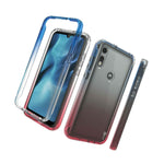 Pink Blue Case For Motorola Moto E 2020 Full Body Rugged Slim Hard Phone Cover