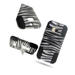 Black White Zebra Dual Layer Hybrid Stand Cover Case For Htc One M8