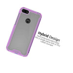 Purple Hybrid Protective Clear Cover Hard Phone Case For Motorola Moto E6 Play