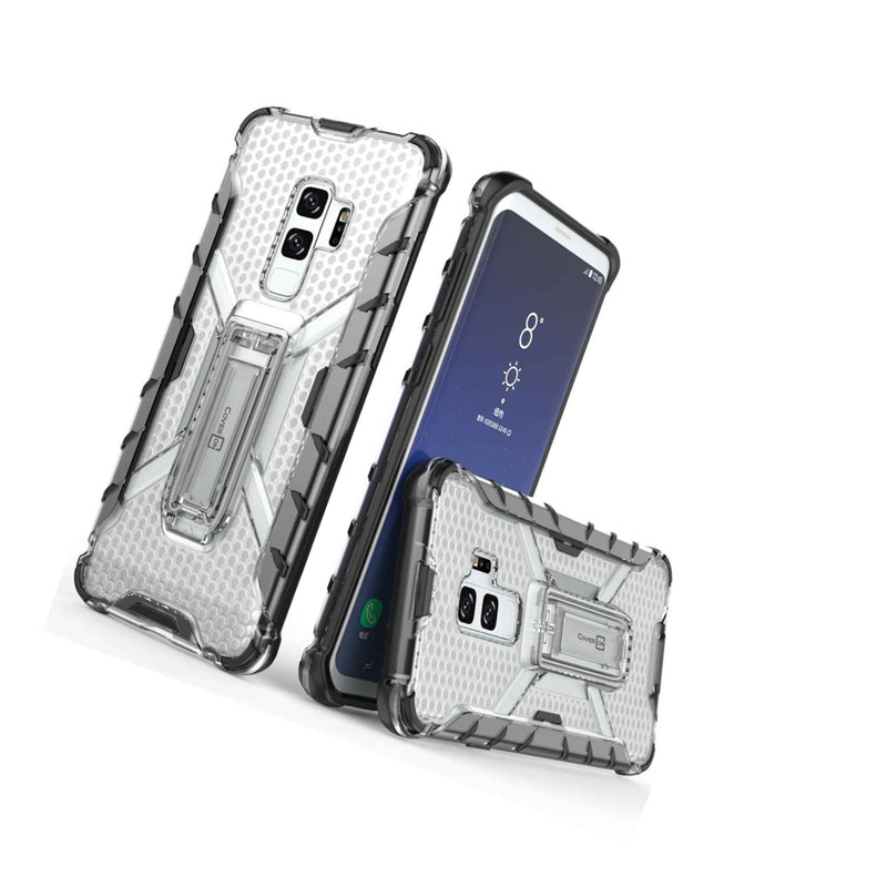 Clear Black Protective Phone Case With Kickstand For Samsung Galaxy S9 Plus