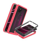 Pink Trim Heavy Duty Clear Cover Hard Slim Phone Case For Tcl T Mobile Revvl 5G