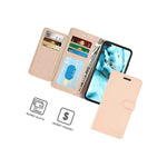 Rose Gold Rfid Blocking Pu Leather Wallet Card Phone Case For Oneplus Nord