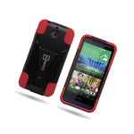 For Htc Desire 510 Case Hybrid Dual Hard Skin Phone Stand Cover Red Black