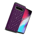 Purple Black Rhinestone Bling Hard Slim Phone Case For Samsung Galaxy S10 5G