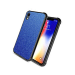Blue Glitter Design Slim Fit Hard Phone Cover Case For Apple Iphone Xr