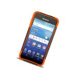 For Kyocera Hydro Wave Case Hybrid Dual Hard Skin Phone Cover Neon Orange