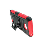 For Lg Optimus L70 Exceed 2 Black Red Hard Case Belt Clip Holster Cover