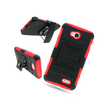 For Lg Optimus L70 Exceed 2 Black Red Hard Case Belt Clip Holster Cover