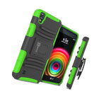 For Lg X Power K6P Belt Clip Case Green Holster Hybrid Phone Cover