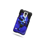 Hard Cover Protector Case For Samsung Galaxy S5 Blue Skull