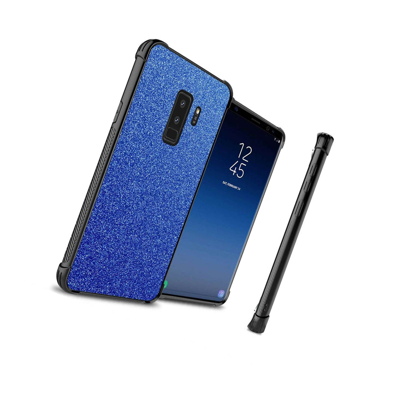 Blue Glitter Design Slim Fit Hard Phone Cover Case For Samsung Galaxy S9 Plus