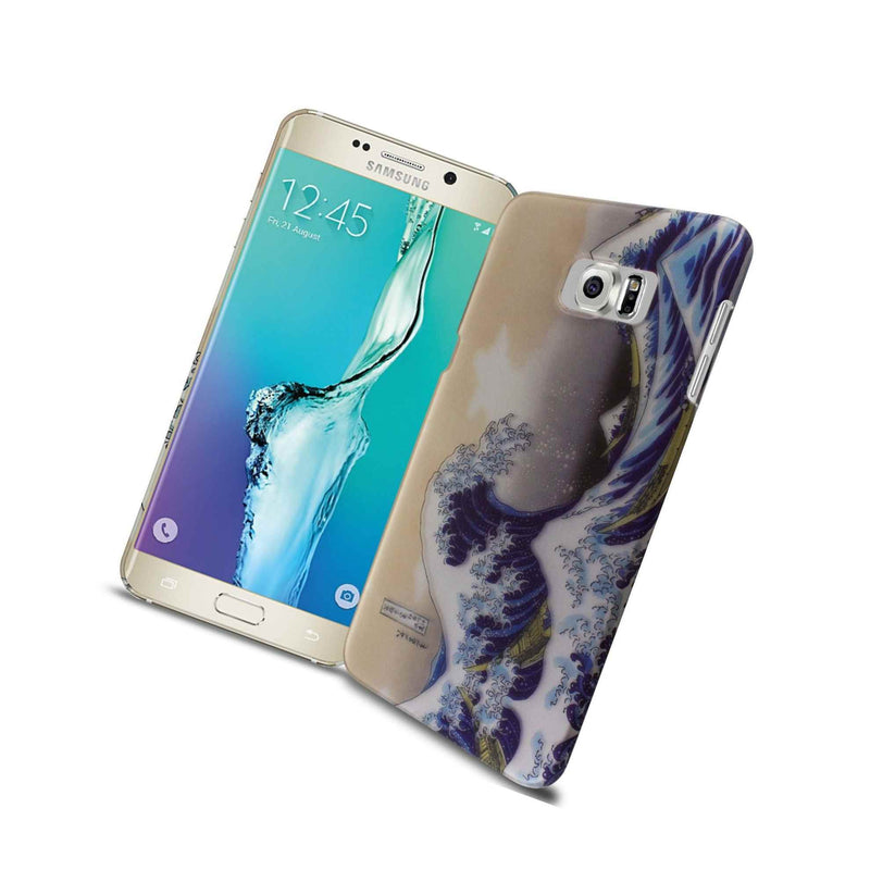 For Samsung Galaxy S6 Edge Plus Case The Great Wave Design Slim Back Cover Hard