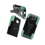 For Blu Dash 5 0 Teal Black Case Hybrid Stand Heavy Duty Hard Cover