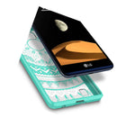 Hybrid Slim Fit Hard Back Cover Phone Case For Lg X Max Teal Mandala