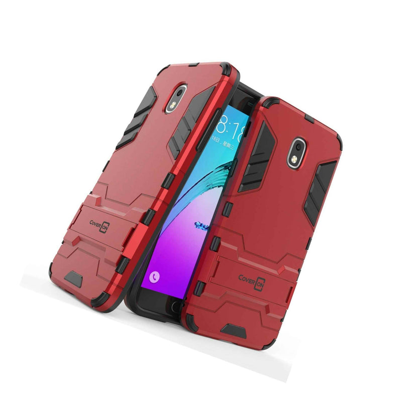 For Samsung Galaxy Amp Prime 3 Express Prime 3 Case Red Kickstand Phone Cover