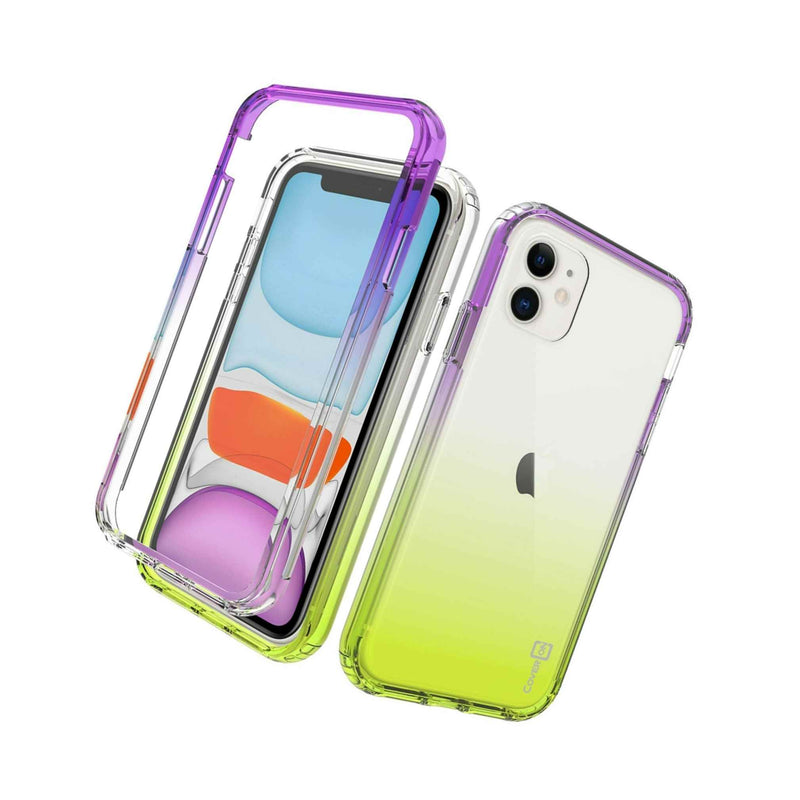 Purple Yellow Case For Apple Iphone 11 Colorful Full Body Slim Phone Cover
