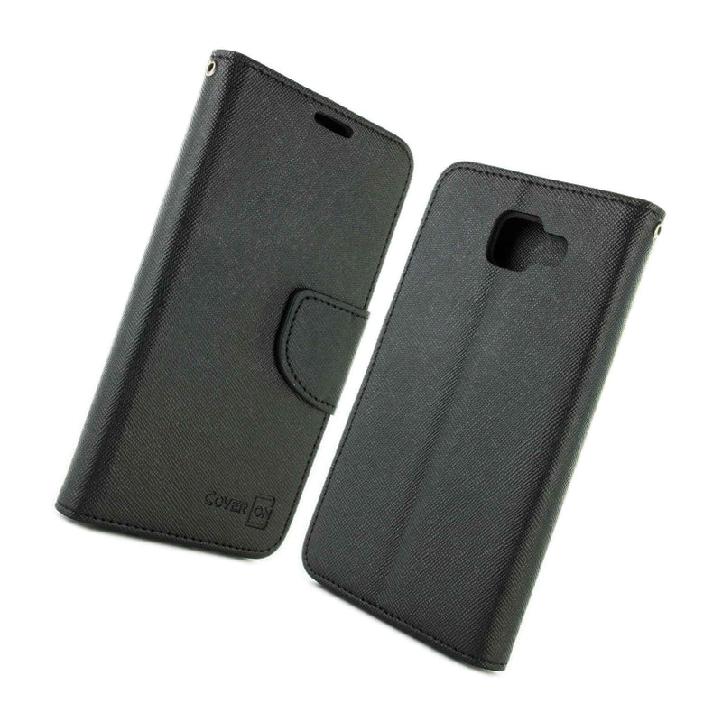 Black Phone Cover For Samsung Galaxy A5 2016 A510 Card Case Holder Folio Pouch