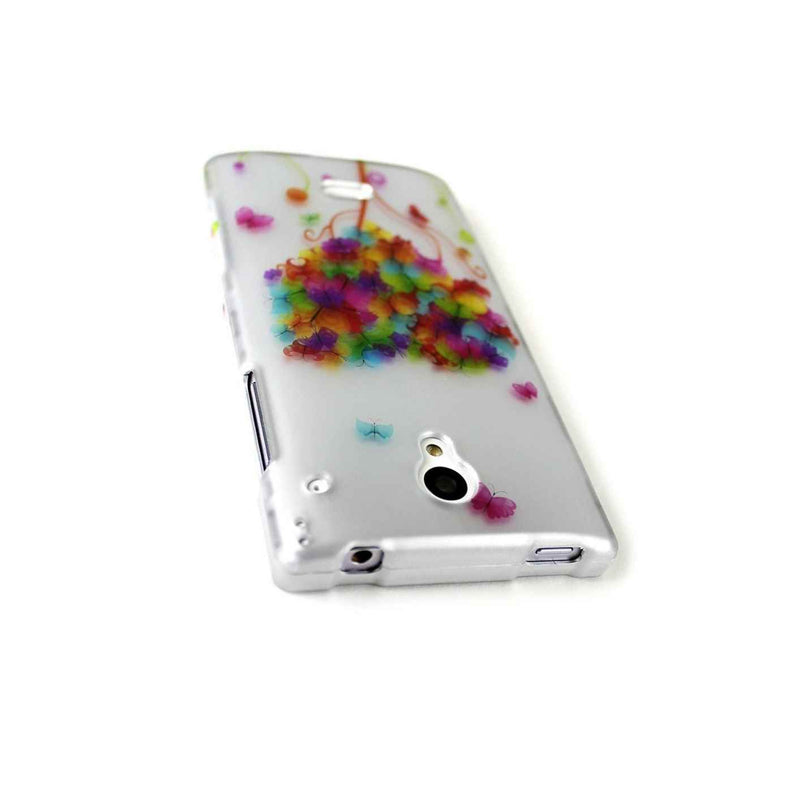 Coveron For Sharp Aquos Crystal Case Ultra Slim Snap Cover Butterfly Heart