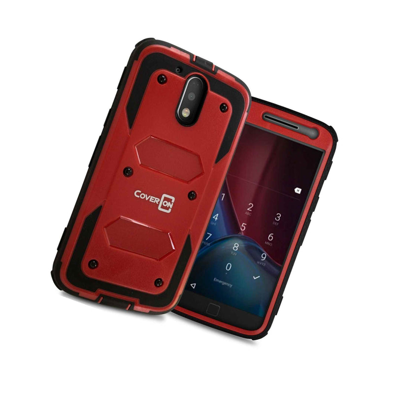 For Motorola Moto G4 Moto G4 Plus Red Case Protective Armor Hard Phone Cover