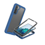 Navy Blue Trim Cover Heavy Duty Hard Phone Case For Samsung Galaxy S21 Plus 5G
