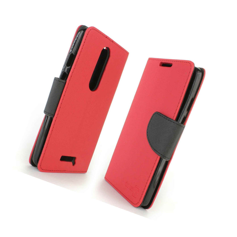 For Motorola Droid Turbo 2 X Force Bounce Case Wallet Protector Red Black
