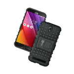 For Asus Zenfone Go 4 5 Case Black Black Dual Layer Kickstand Phone Armor
