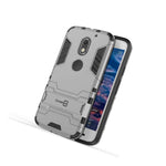 For Motorola Moto E 3Rd Gen 2016 Case Armor Kickstand Slim Hard Cover Silver