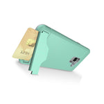 Mint Teal Case For Samsung Galaxy A8 2018 Kickstand Card Holder Slot Phone Cover