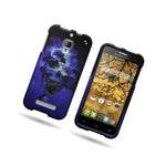 Hard Cover Protector Case For Alcatel One Touch Fierce 7024W Blue Skull