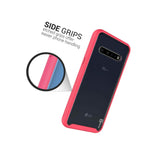 Matte Pink Trim Shockproof Clear Cover Full Body Phone Case For Lg V60 Thinq