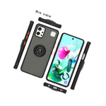 Black Phone Case For Lg K92 5G Clear Hard Cover W Grip Ring Kickstand